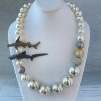 Shark Necklace in Pearl