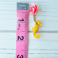 Coral Reef Seahorse Drop Earrings