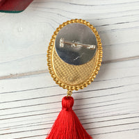 Rhinestone Santa Claus Brooch