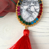 Rhinestone Santa Claus Brooch