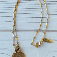 Gold Token of Love charm necklace. Cupid pendant necklace. Valentines gift for her.