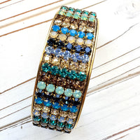 Lenora Dame Rhinestone Cuff Bracelet - Choice of 3 Colors