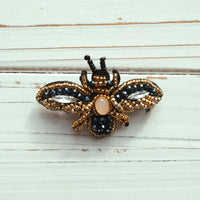 Beaded Appliqué Bumble Bee Pin
