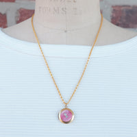 Lenora Dame One-of-a-Kind vintage button Charm locket necklace