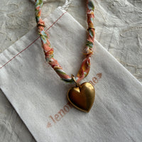 Lenora Dame Fabric Wrapped Heart Necklace