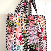 Lenora Dame Quilted Patchwork Tote Bag- Small