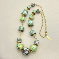 Folk Art Linked Wooden Bead Necklace