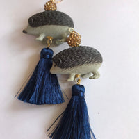 Lenora Dame Spiky Hedgehog Tassel Earrings