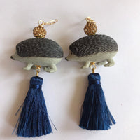 Lenora Dame Spiky Hedgehog Tassel Earrings