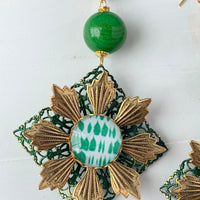 Lenora Dame Spruce Chrysanthemum Dangle Earring