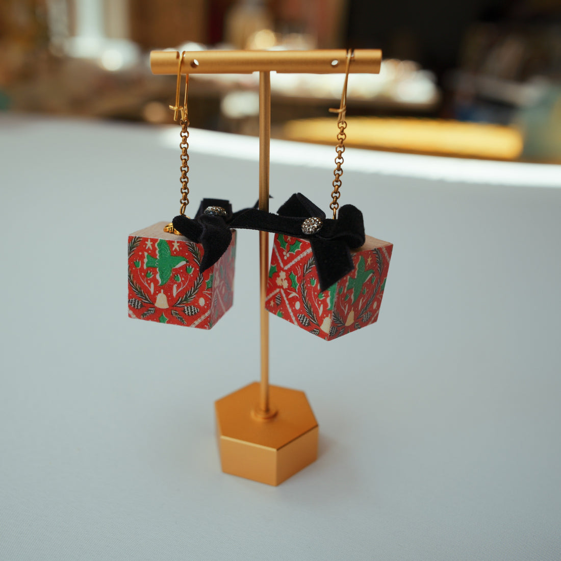 One-of-a-Kind Christmas Present Earrings - Large