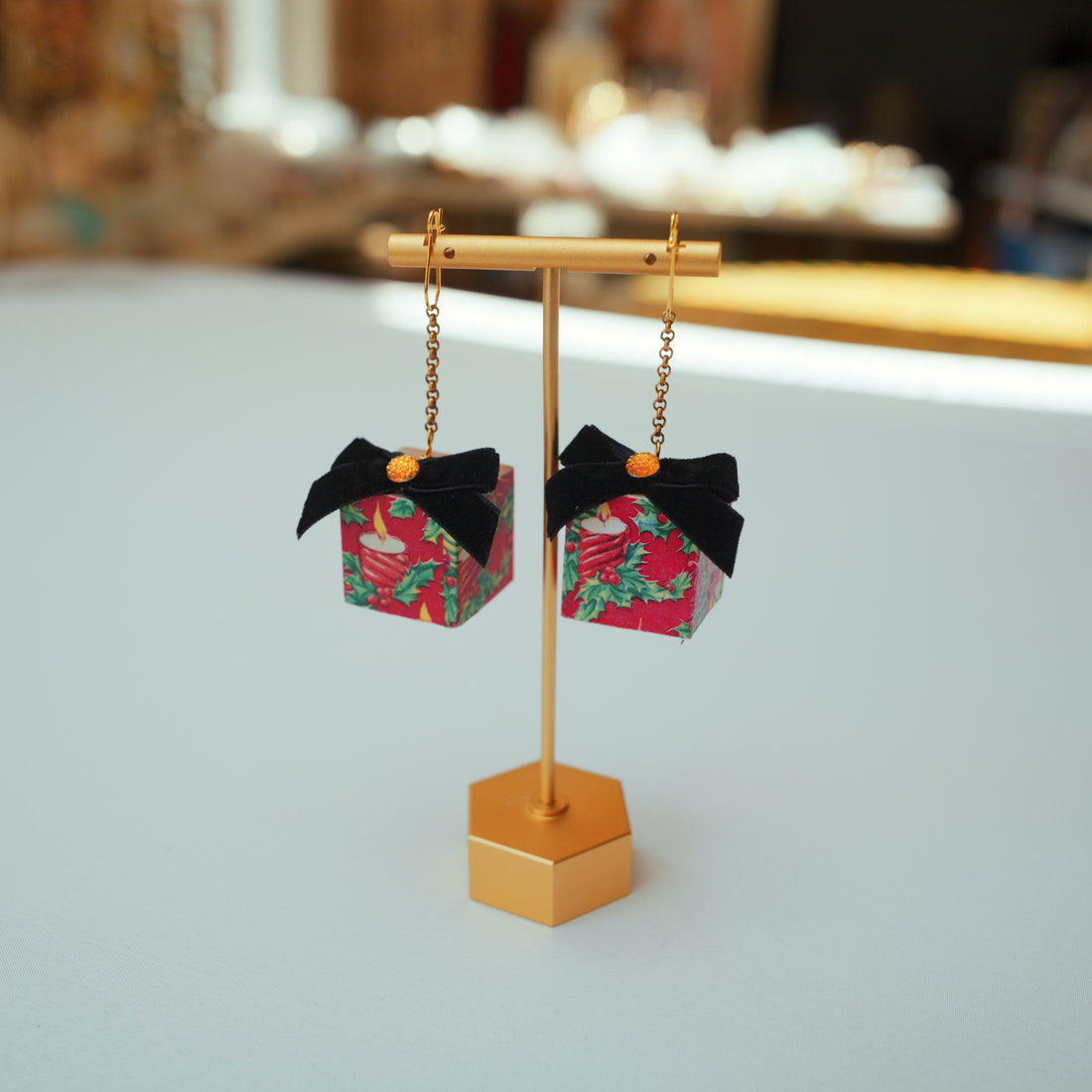 One-of-a-Kind Christmas Present Earrings - Large