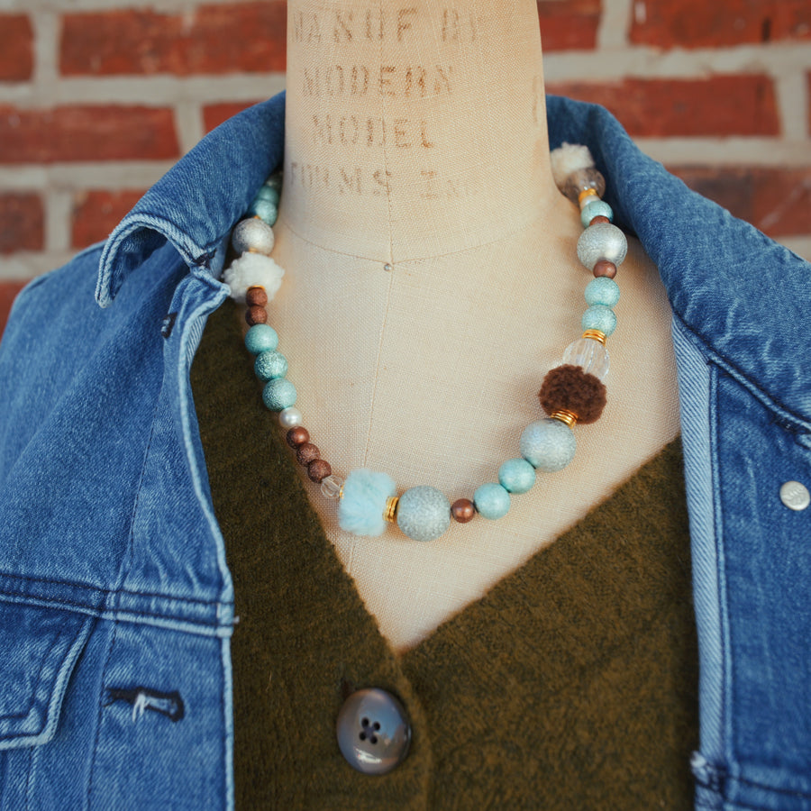 Fuzzy winter necklace