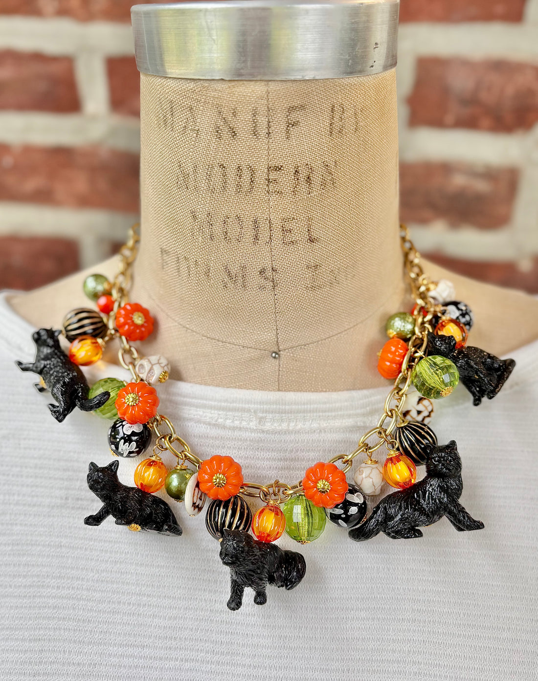 Festive Feline Halloween Necklace