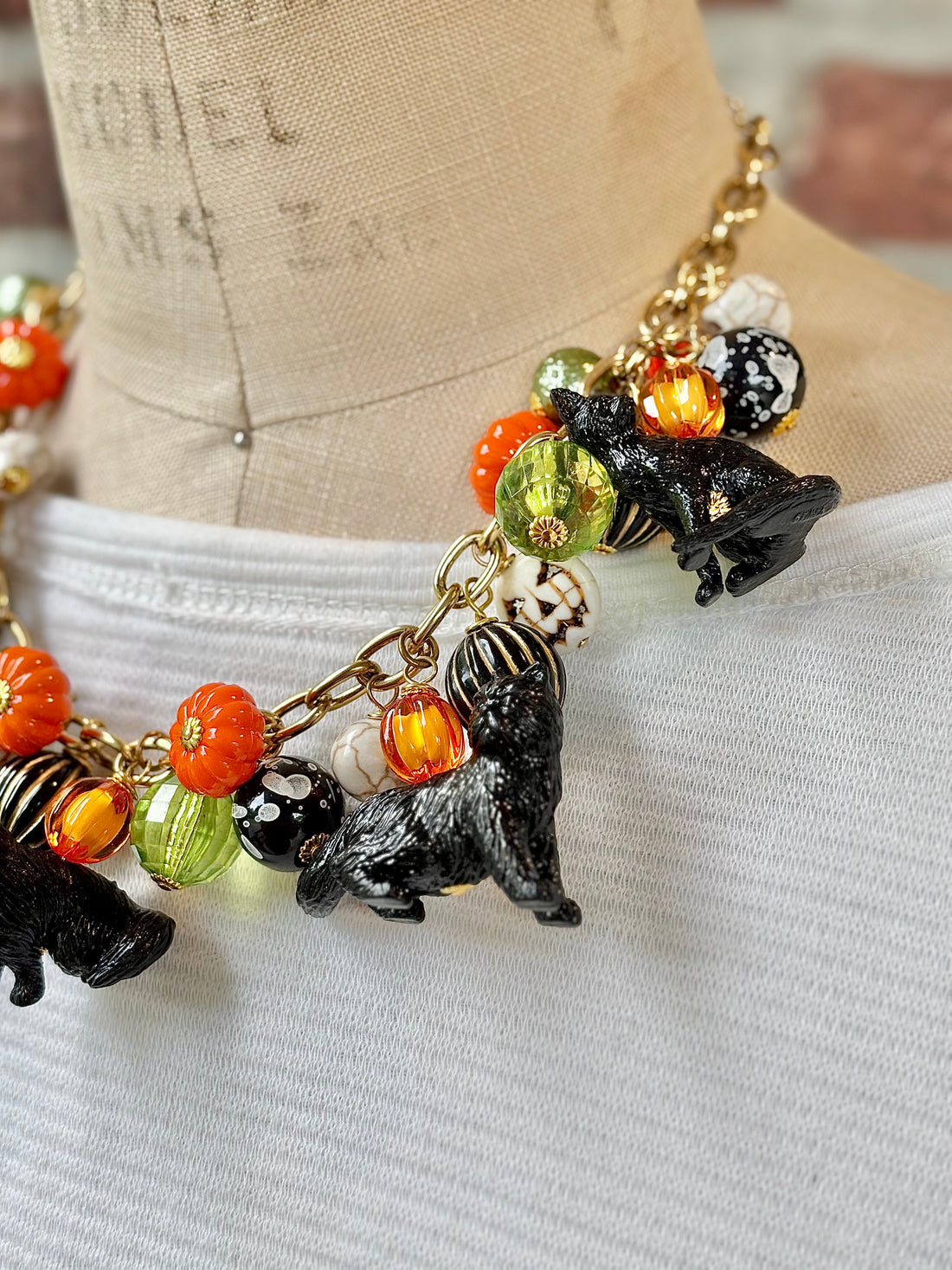 Festive Feline Halloween Necklace