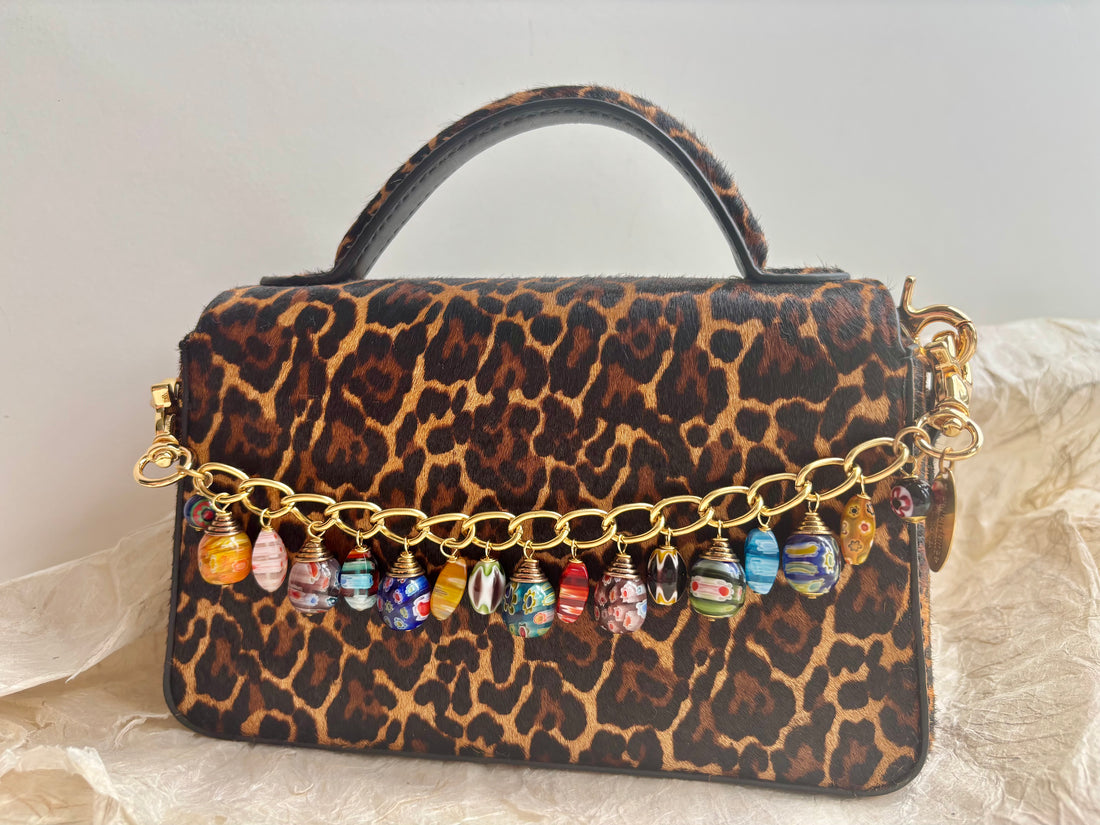 Millefiori Glass Beads Bag Chain