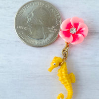 Coral Reef Seahorse Drop Earrings
