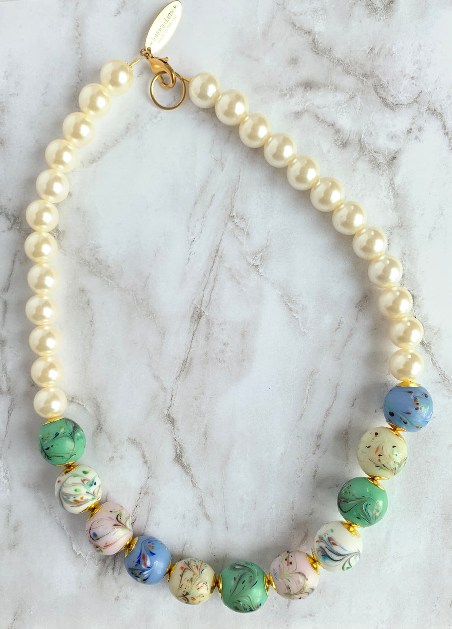 Beaded Spring Statement Necklace