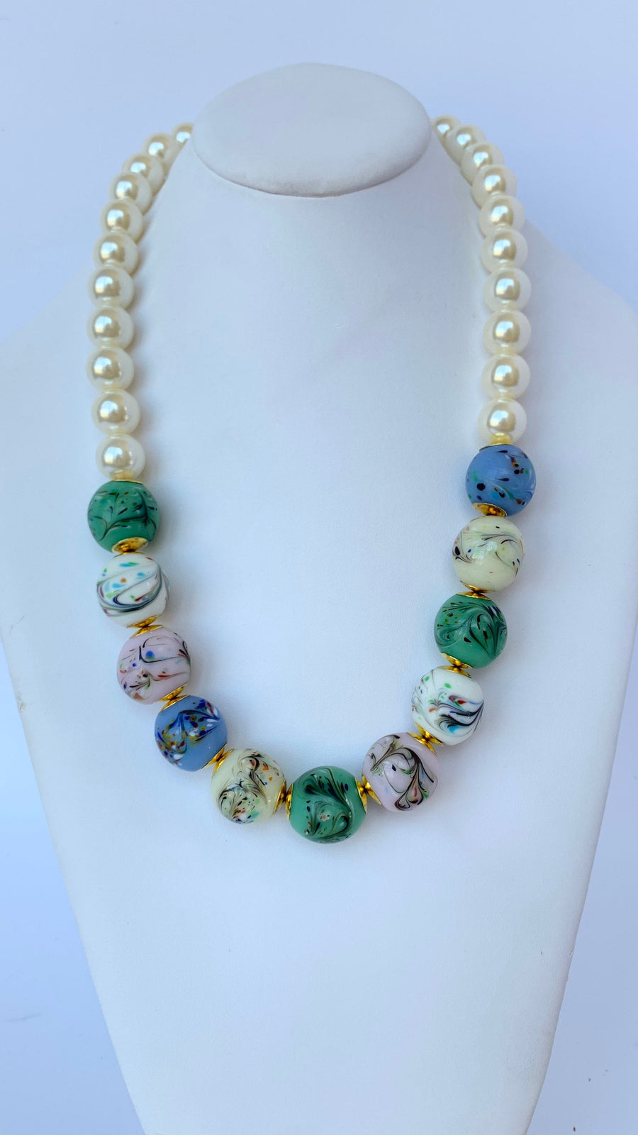 Beaded Spring Statement Necklace