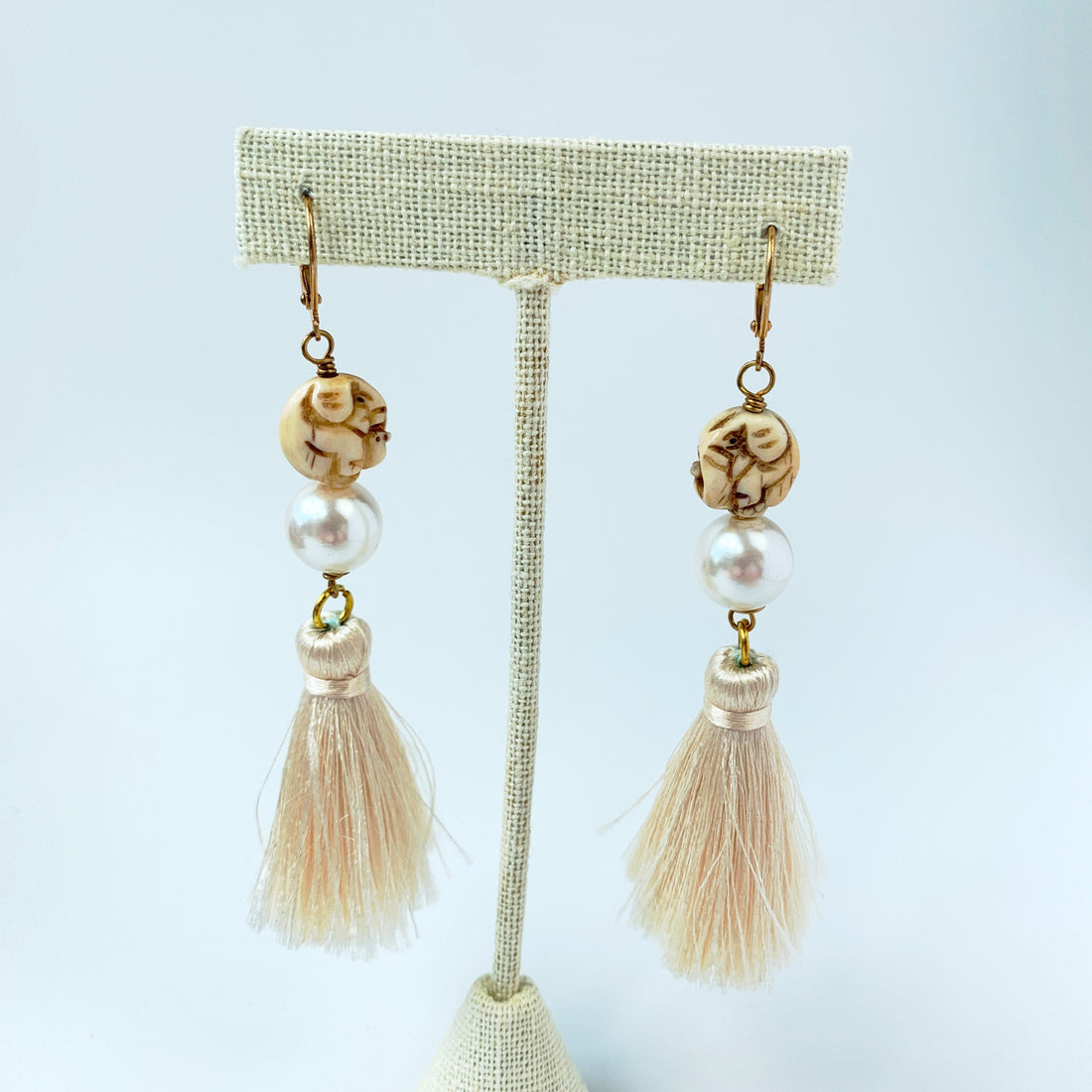 Carved Elephant Earrings