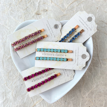 Classic Rhinestone Bobby Pin Set - Choice of Rhinestone Color