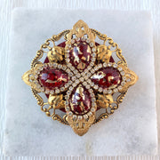 Ruby Slipper Rhinestone Brooch