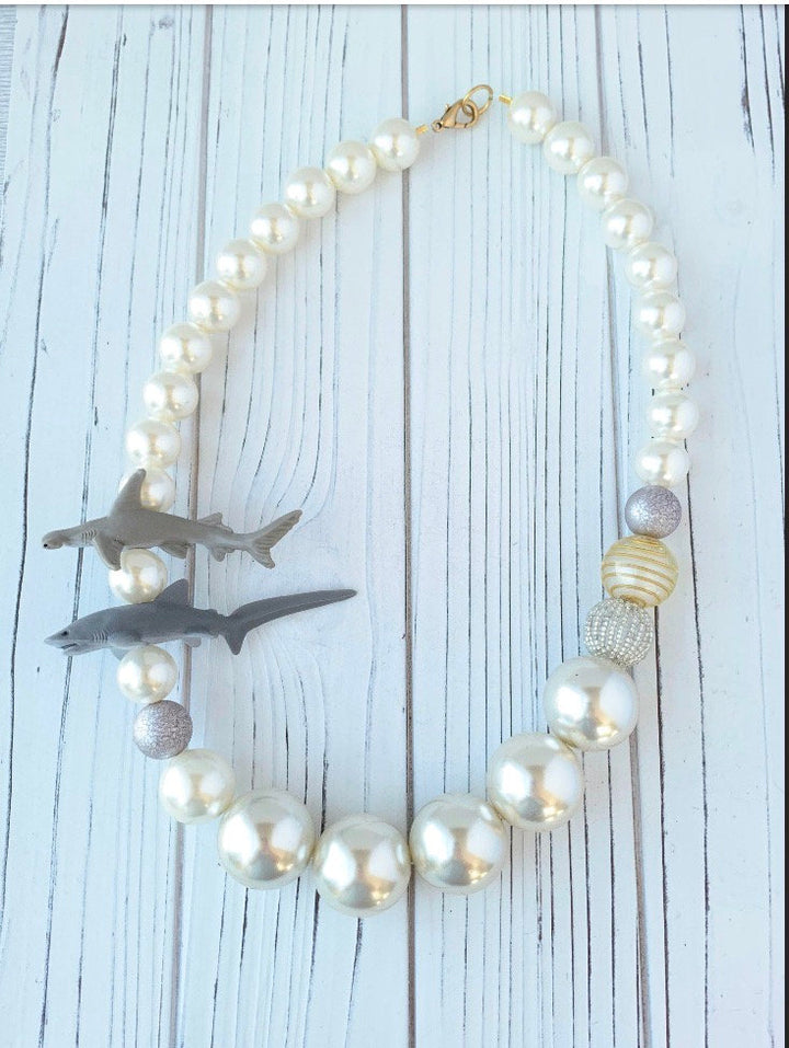 Shark Necklace in Pearl