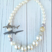Shark Necklace in Pearl