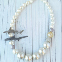 Shark Necklace in Pearl