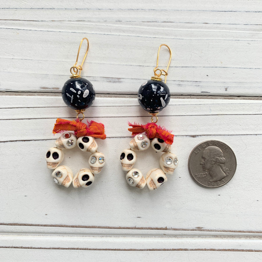 Haunted Halloween Skull Earrings