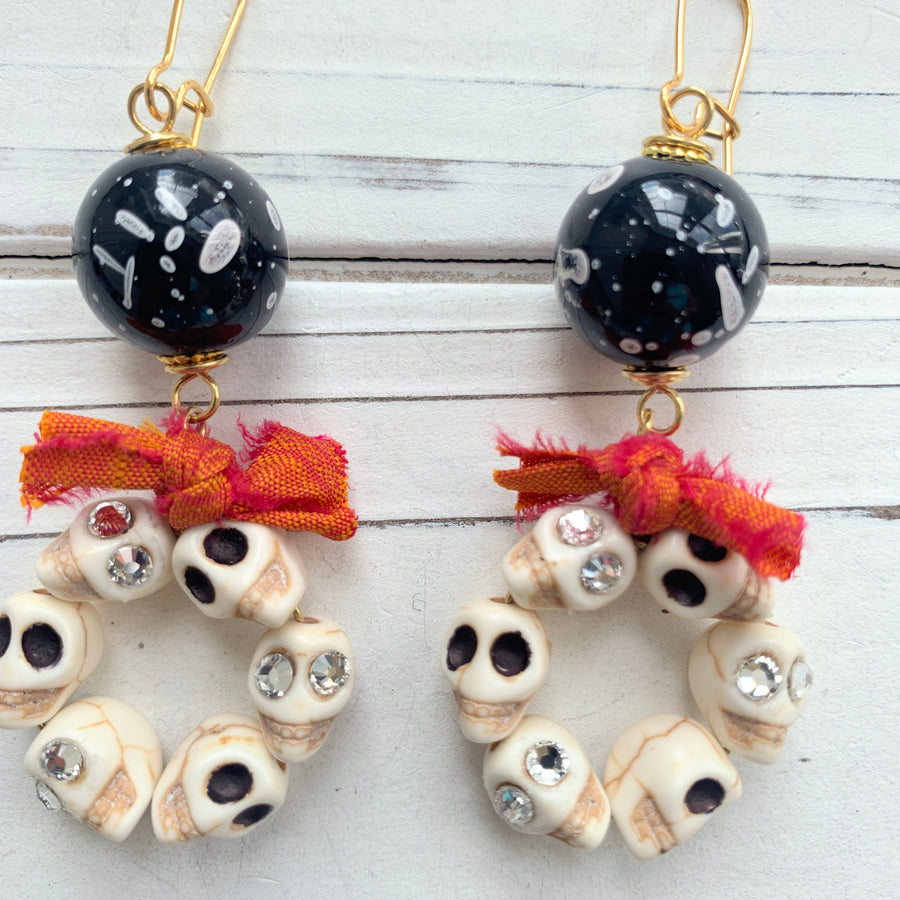 Haunted Halloween Skull Earrings