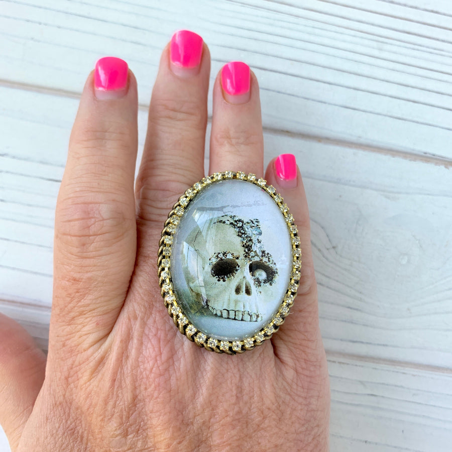 Lenora Dame Calavera Skull Statement Ring