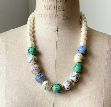 Beaded Spring Statement Necklace