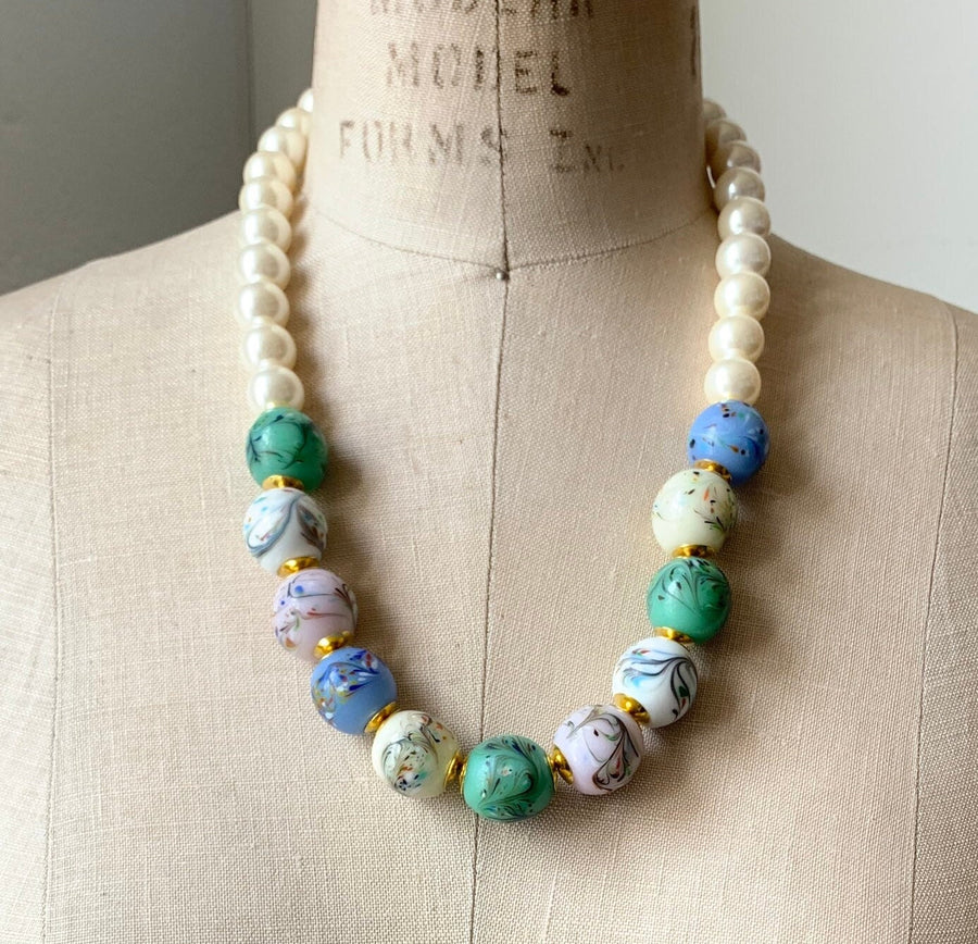 Beaded Spring Statement Necklace