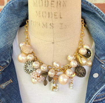 Classic Pearl Charm Necklace