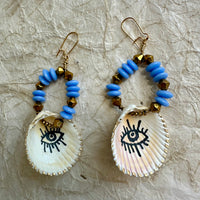 Lenora Dame Seashell Eye Earrings