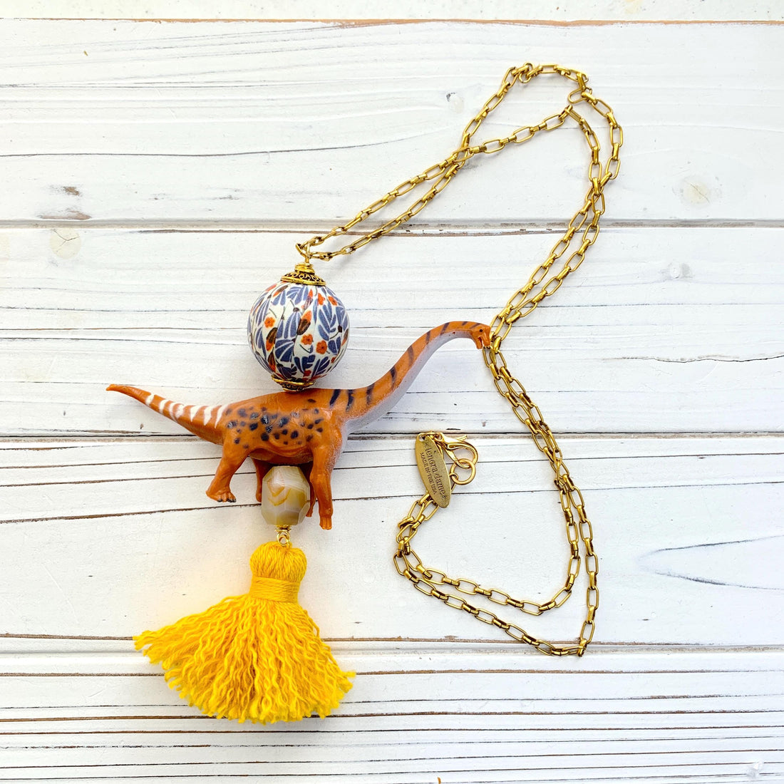 Lenora Dame Alamosaurus Dinosaur Pendant Necklace - One-of-a-Kind