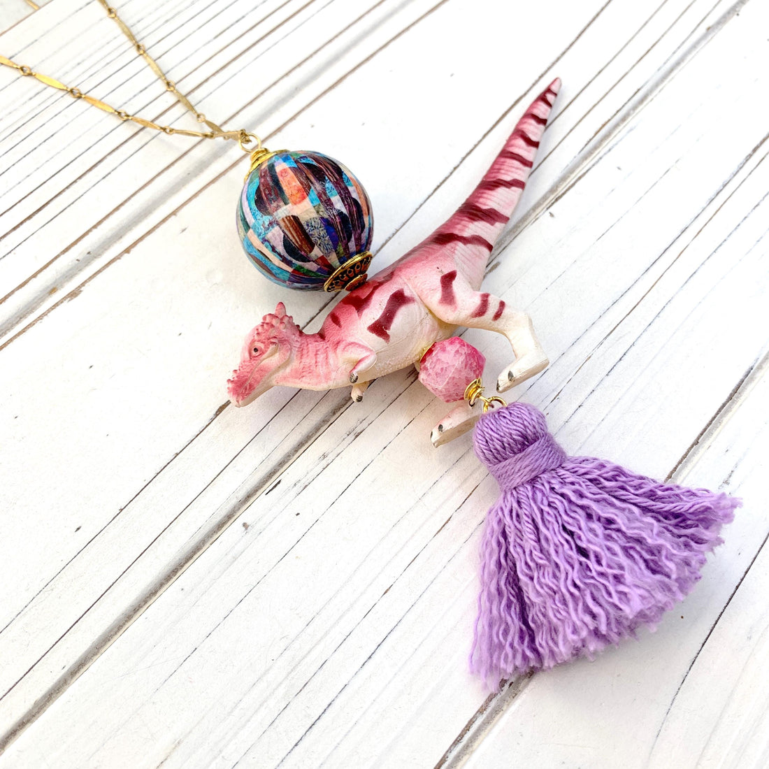 Lenora Dame Pachycephalosaurus Dinosaur Pendant Necklace - One-of-a-Kind