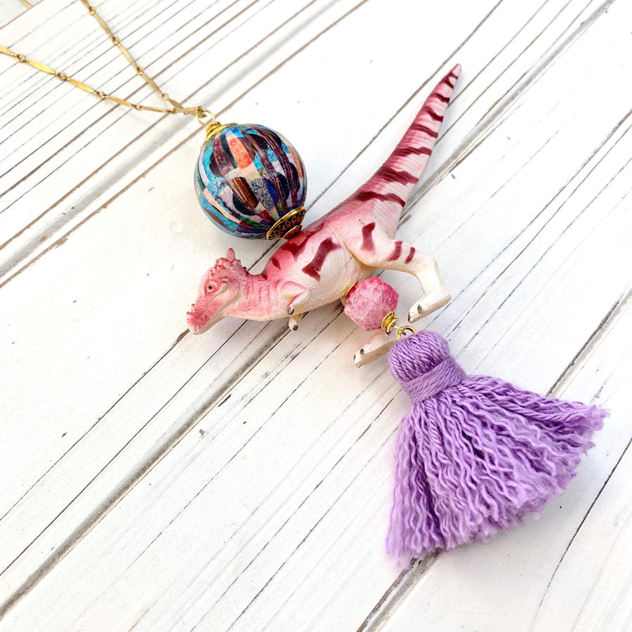 Lenora Dame Pachycephalosaurus Dinosaur Pendant Necklace - One-of-a-Kind