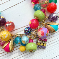 Colorful Beaded Charm Necklace