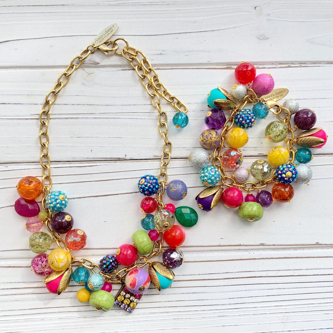 Colorful Beaded Charm Bracelet