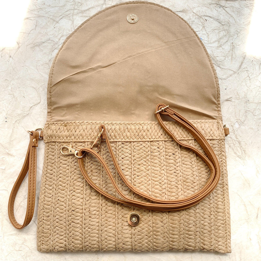 Seaside Nights Straw Clutch Purse - One-of-a-Kind