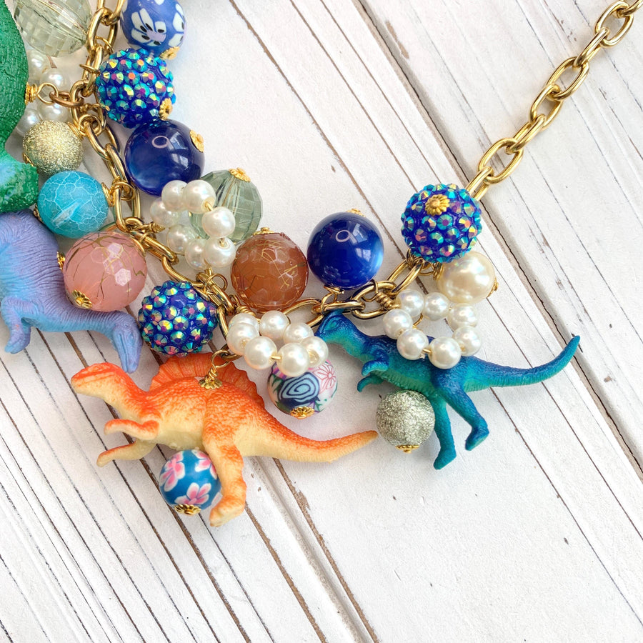 Blue Moon Dinosaur Necklace
