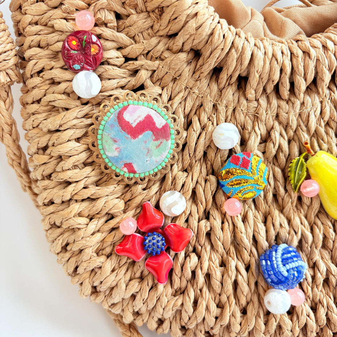 Pear With Me Straw Handbag - One-of-a-Kind