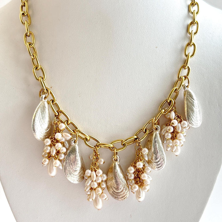 Mussels and Pearls Statement Necklace