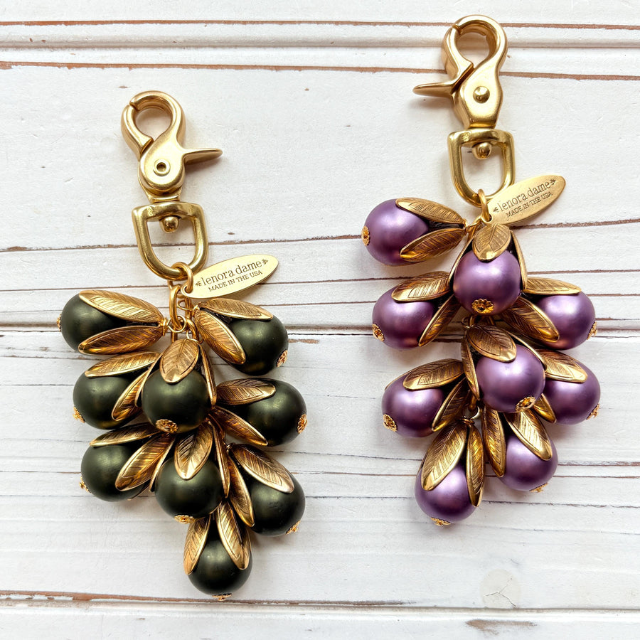 Classic Matte Pearl Bead Cap Bag Charm - Choice of Colors