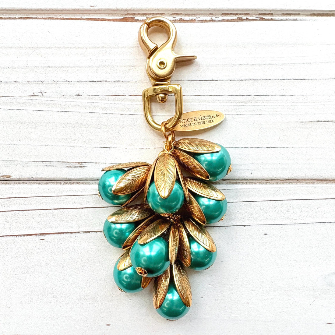 Classic Colorful Pearl Bead Cap Bag Charms - Choice of Colors