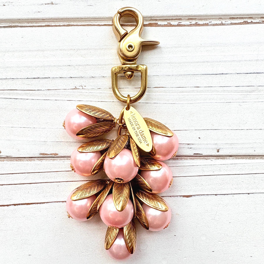 Classic Colorful Pearl Bead Cap Bag Charms - Choice of Colors