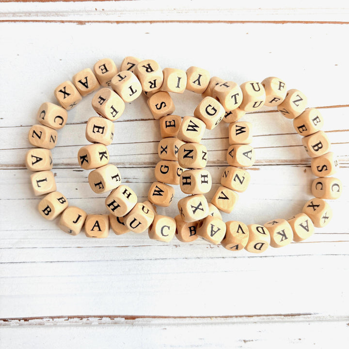 7 Bracelet Alphabet Stretch Set