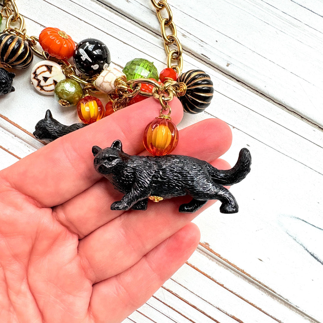 Festive Feline Halloween Necklace